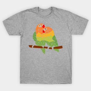 Couple of colourful lovebirds T-Shirt